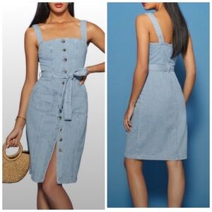 Reformation Blue Denim Dress Size 2